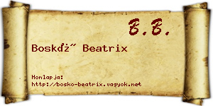 Boskó Beatrix névjegykártya