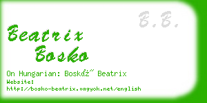 beatrix bosko business card